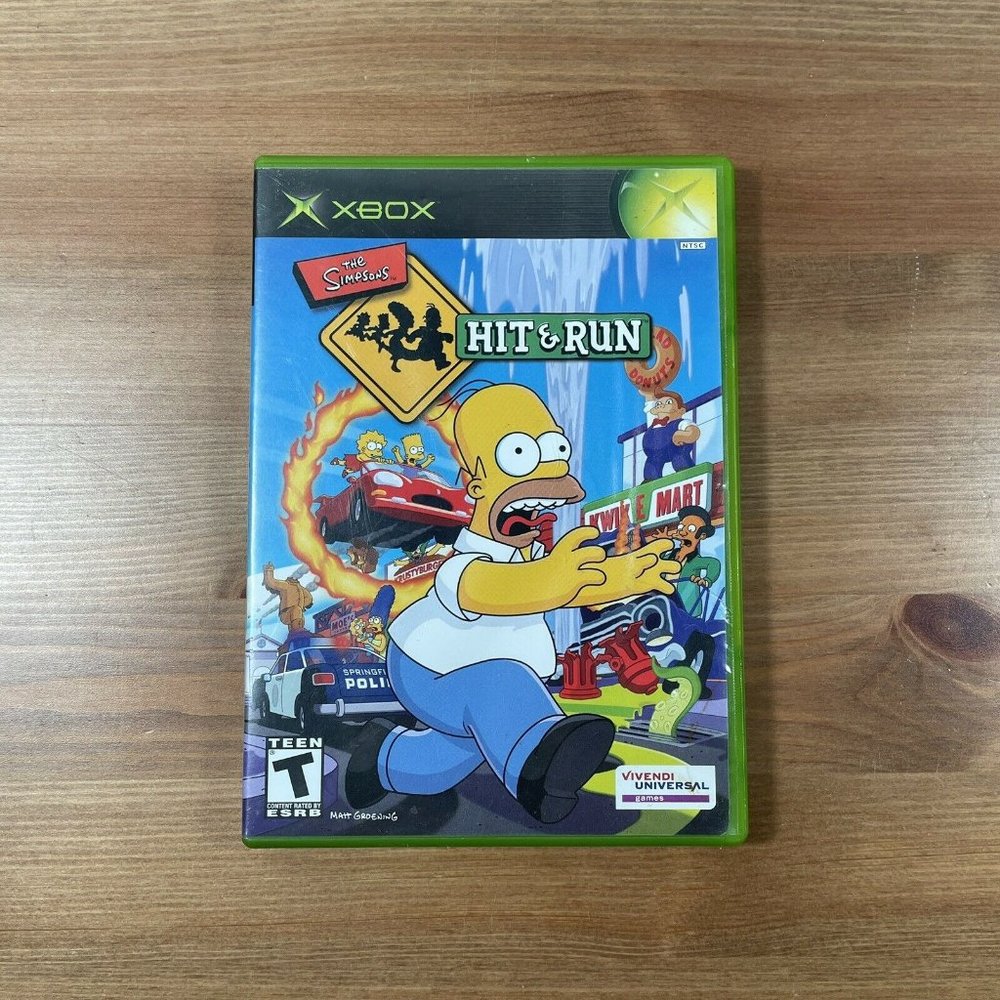 Simpsons: Hit & Run (Microsoft Xbox, 2003) CIB Complete with Manual